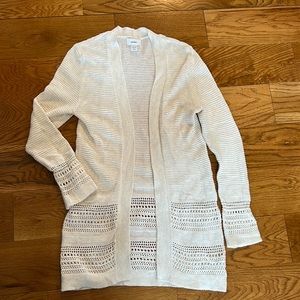 Old Navy long cardigan with crochet detail, girls L